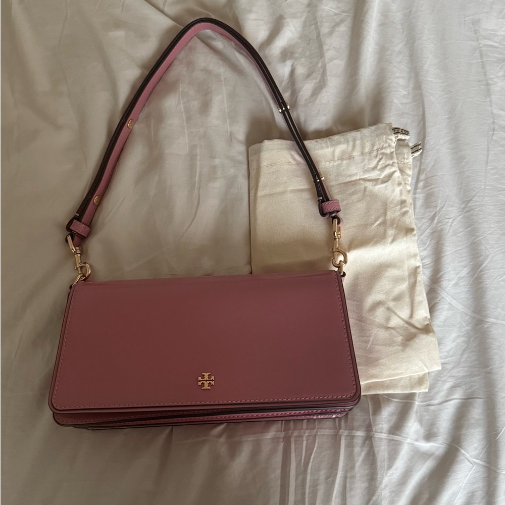 Tory Burch Emerson Patent Leather Shoulder & Crossbody Bag Pink